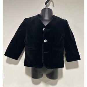 Vintage Toddler Black Velvet Blazer By Originals Inc.18 Mo Satin Lining